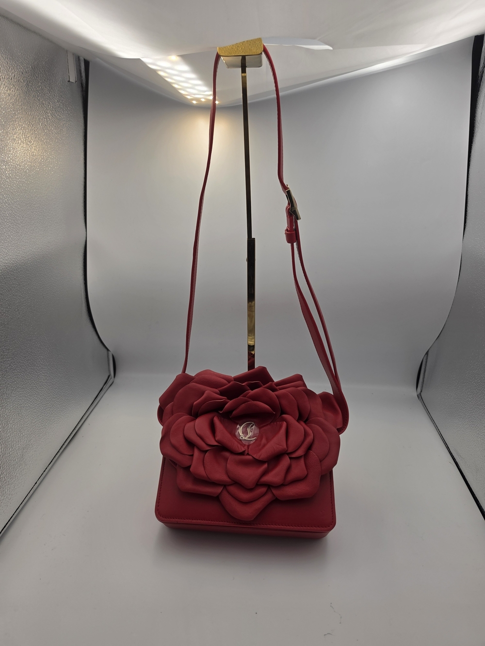 Christian Louboutin Small Loubi54 3D Rose Leather Crossbody Bag (NWOT)COA✨️🌹✨️